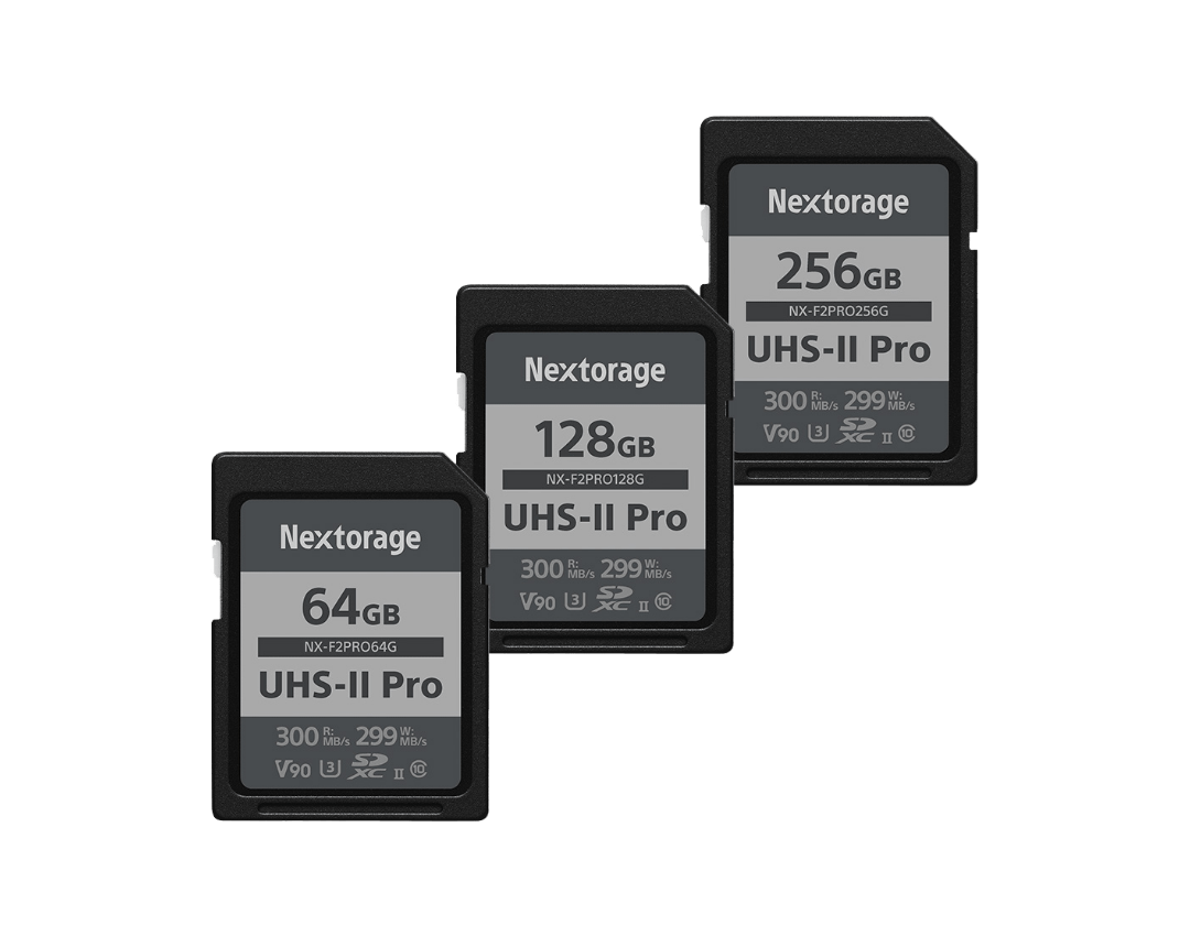 Nextorage NX-F2PROシリーズ SDXC UHS-II U3 V90 : 256GB | 128GB | 64GB