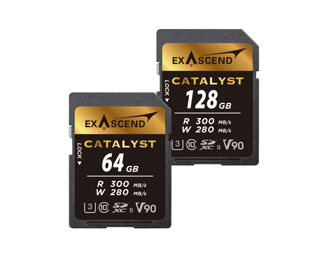 Exascend UHS-II (V90) Catalyst, 64/128GB SD cards