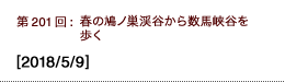 第201回：春の鳩ノ巣渓谷から数馬峡谷を歩く